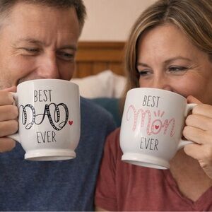 Best Mom and Dad Ever Mug Set - White
